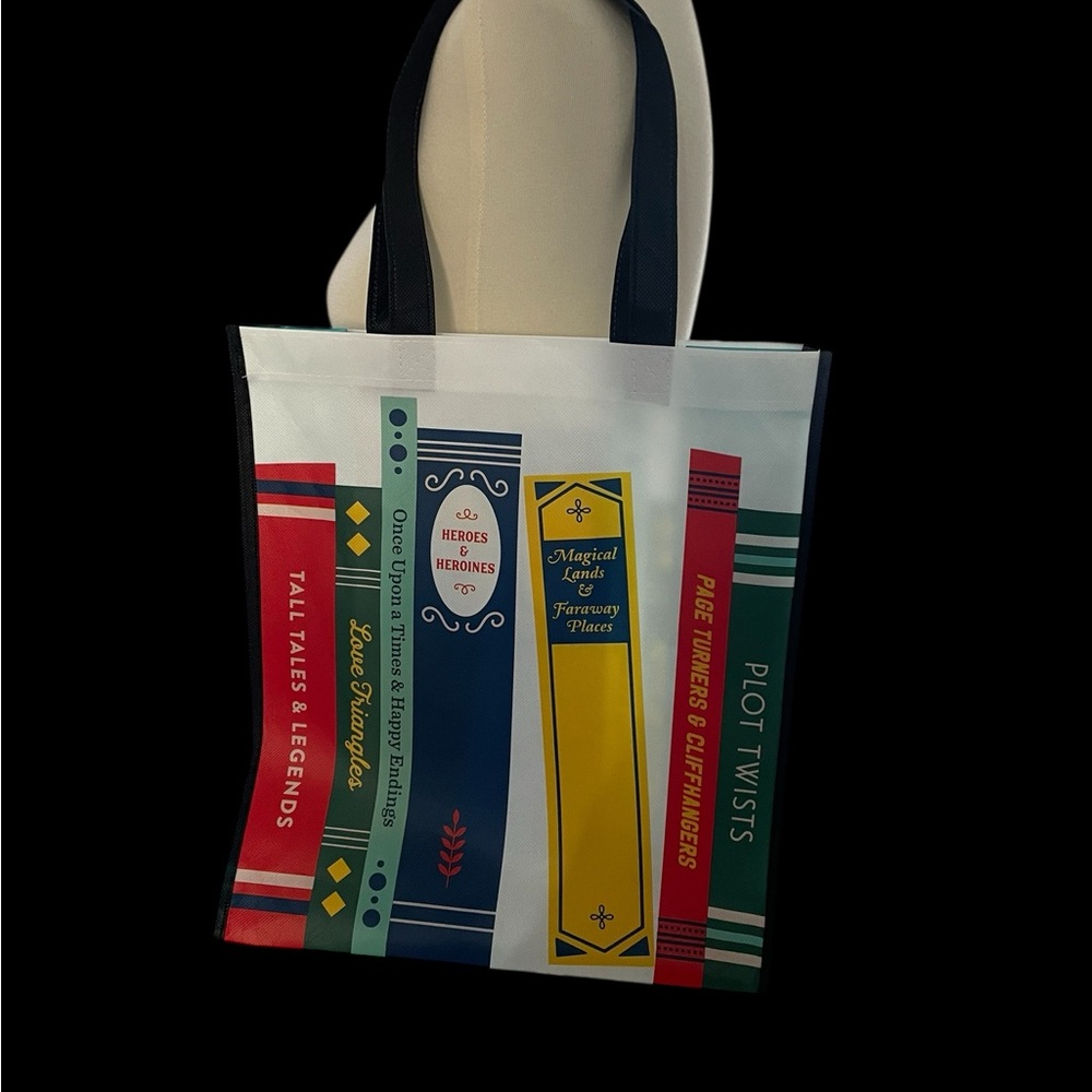 Colorful Book-Themed Tote Bag
